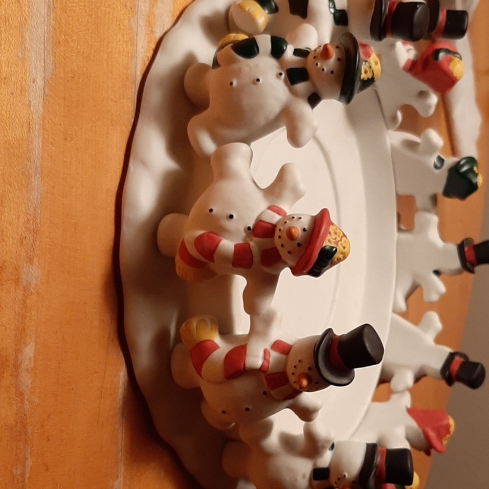 PARTY LITE FROLICKING SNOWMEN CANDLE BASE - Picture 4 of 7